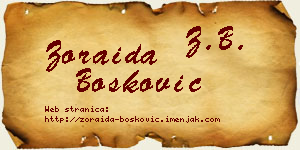 Zoraida Bošković vizit kartica